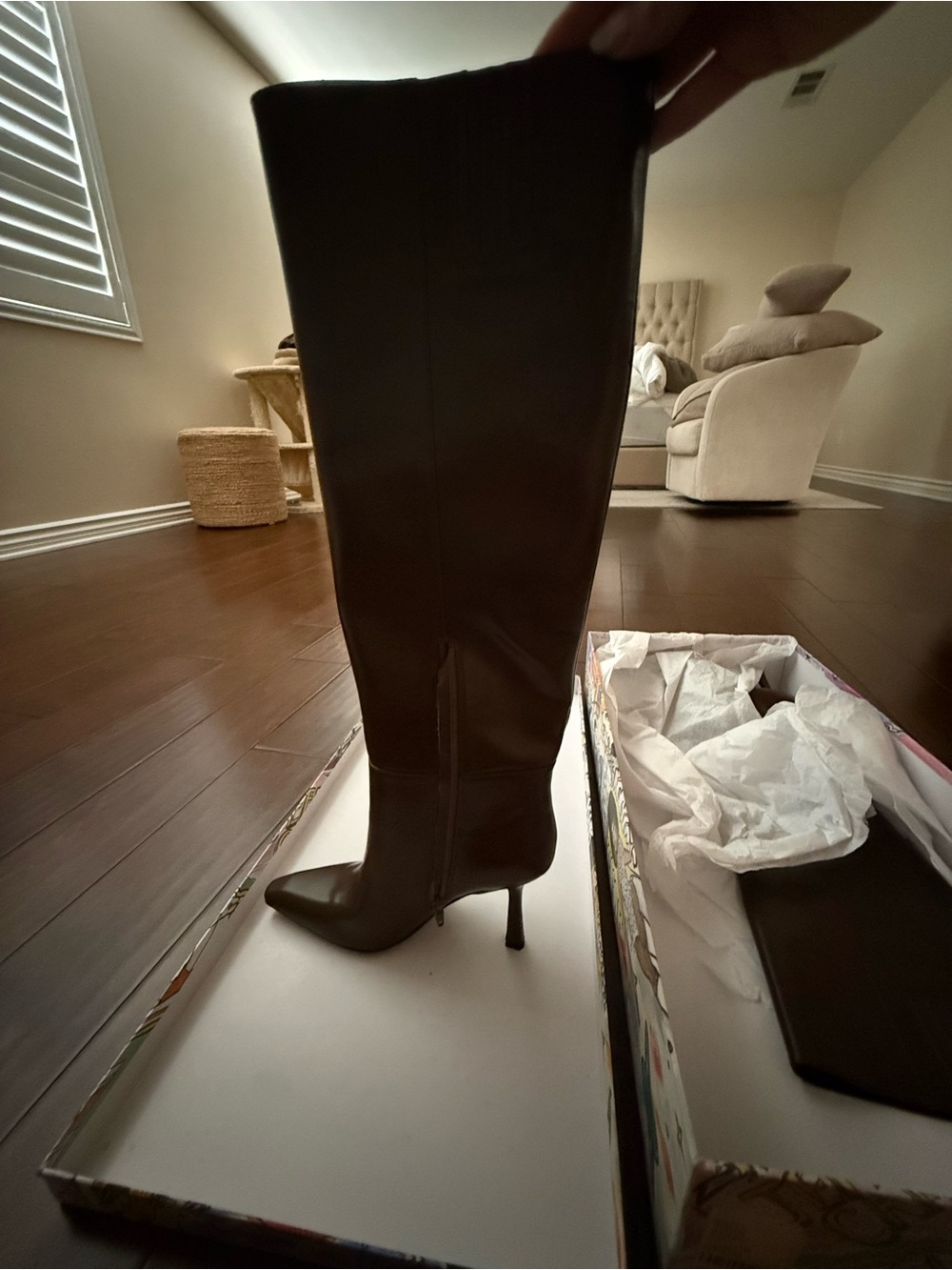 Jeffrey Campbell Black Over-the-Knee Pointed Stiletto Boots